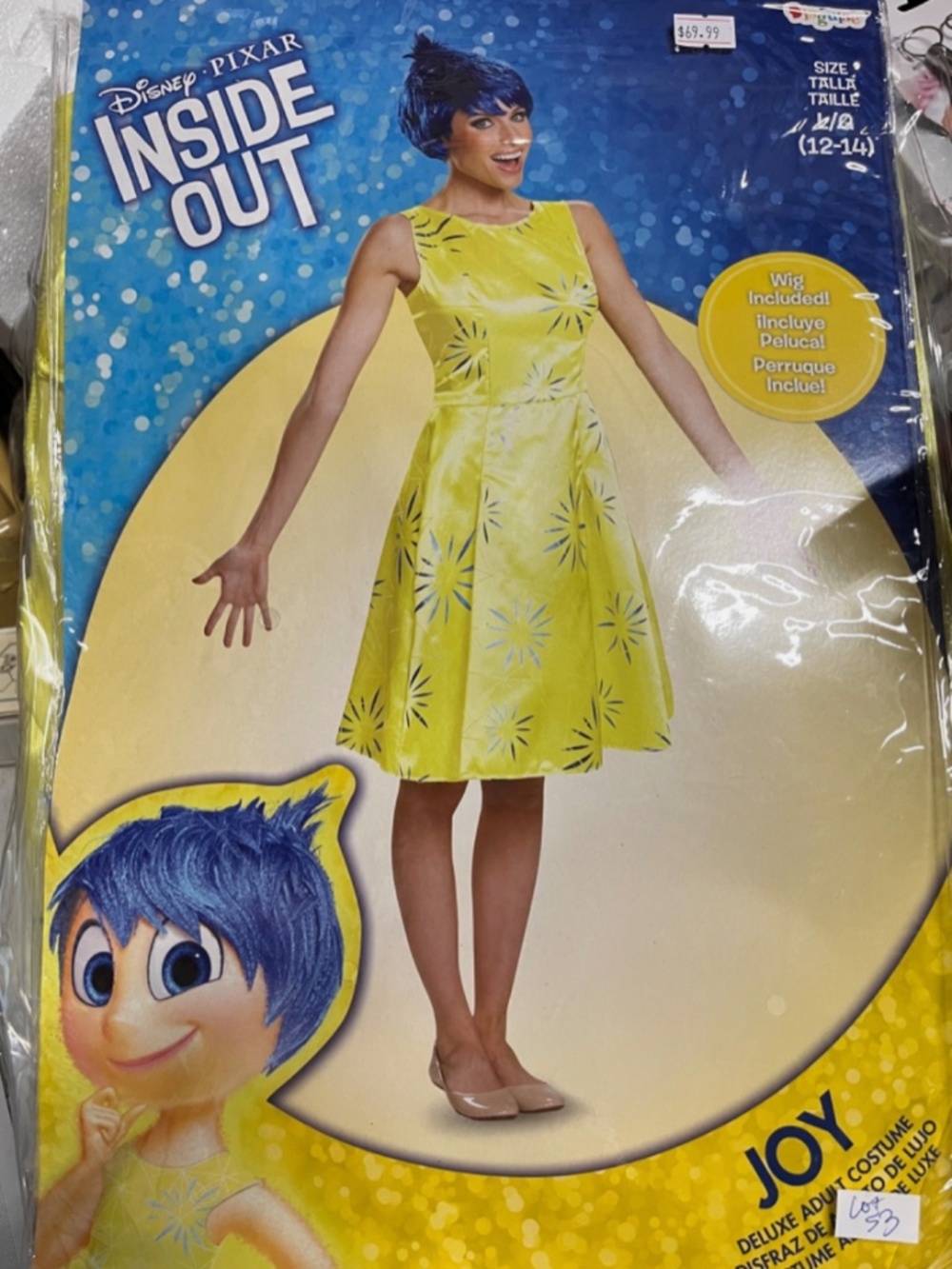Adult Costume Disney Pixar Inside Out JOY Size L (12-14) Brand New